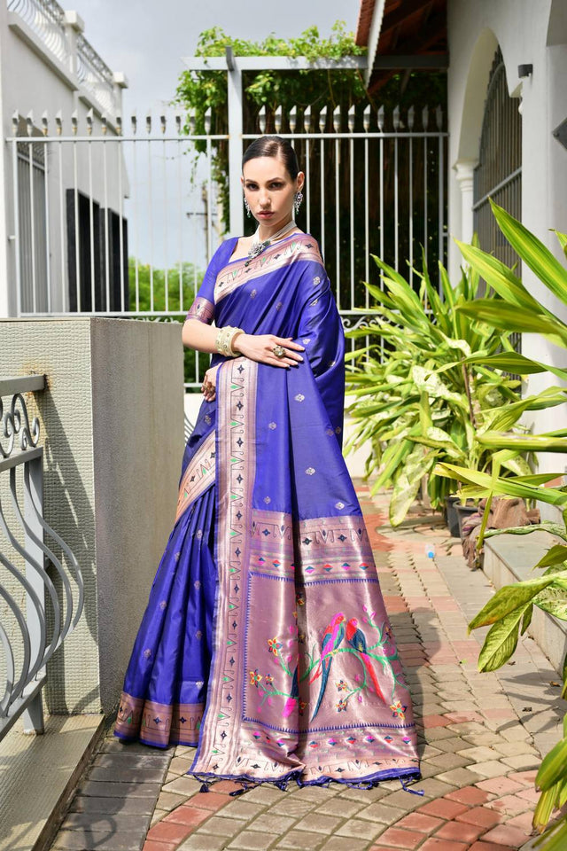 Blue Woven Banarasi Saree