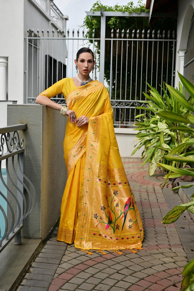 Yellow Woven Banarasi Saree