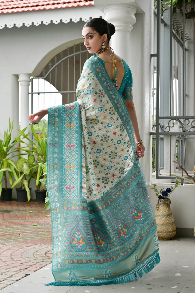 Sea Green Woven Banarasi Silk Saree