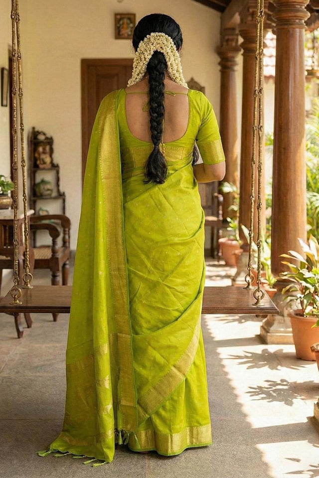 Green Woven Silk Saree (ACA5290)