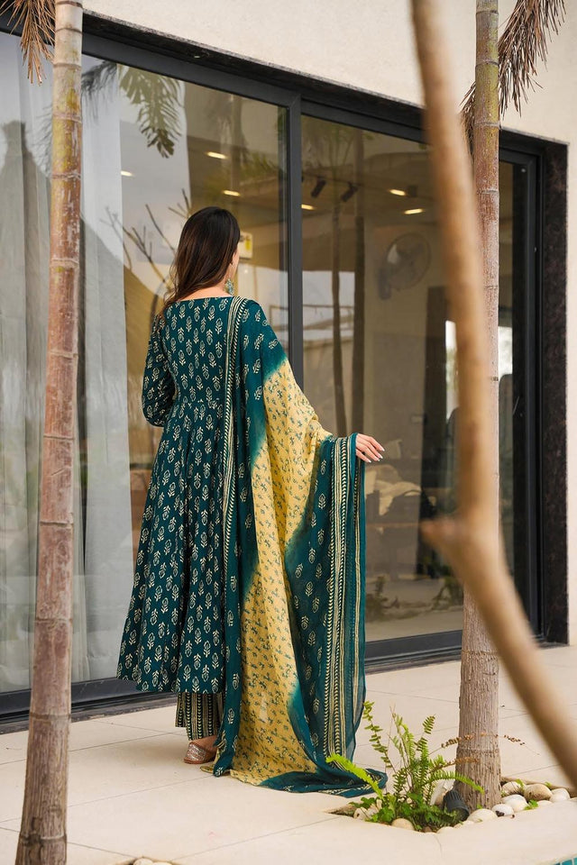 Rama Floral Printed Muslin Anarkali Suits (ACA5297)
