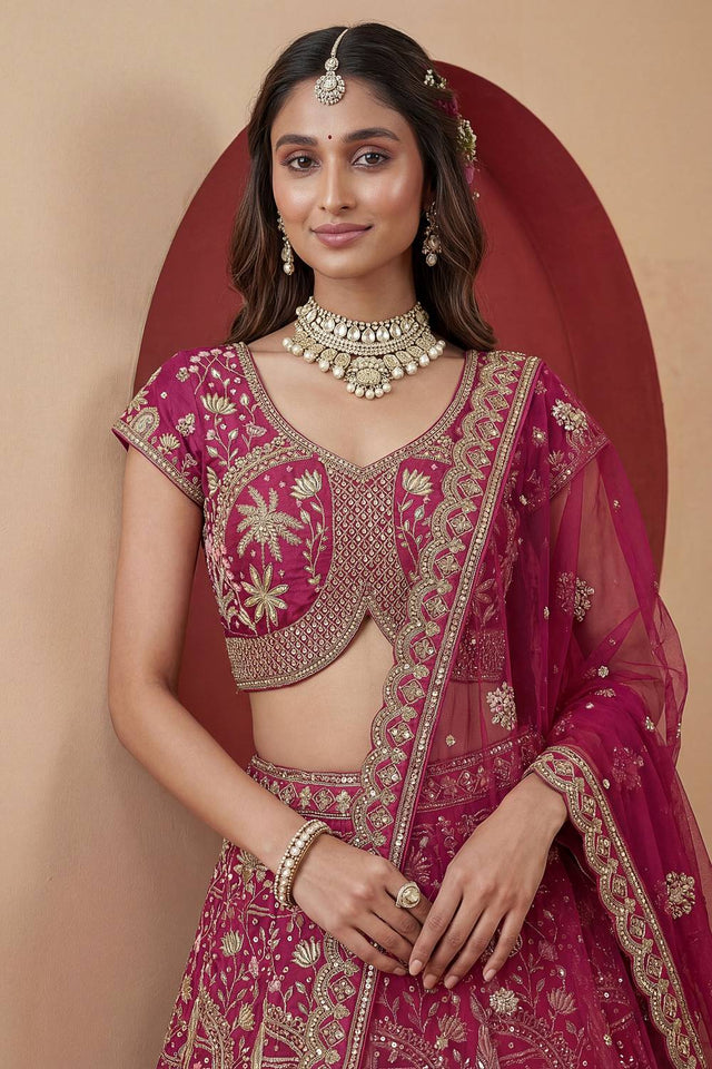 Pink Sequin with Embroidered Silk Lehenga (ACA5513)
