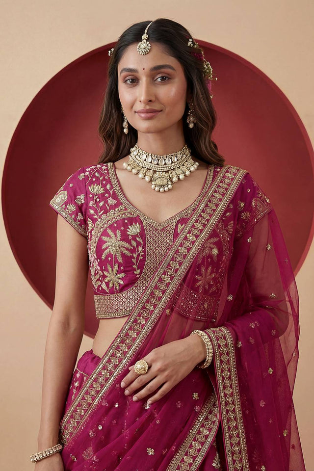 Pink Sequin with Embroidered Silk Lehenga (ACA5513)
