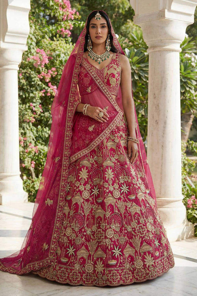 Pink Sequin with Embroidered Silk Lehenga (ACA5517)