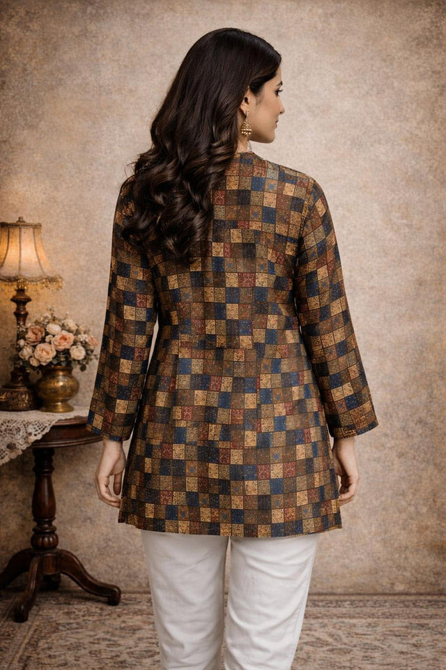 Multi Color Printed Muslin Short Kurti