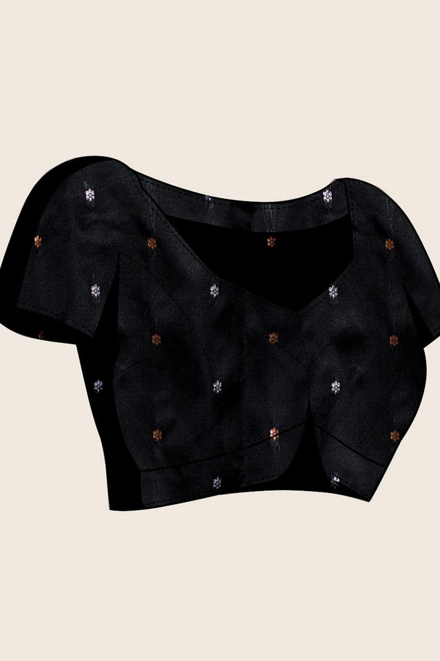 Black Woven Silk Saree (ACA5761)
