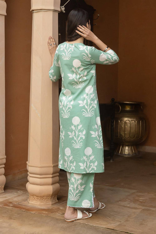 Pista Floral Printed Cotton Co-Ord Set (ACA6212)