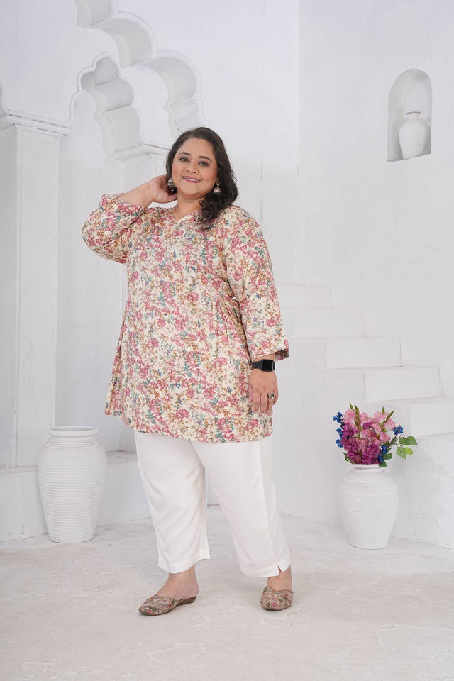 Multy Floral Printed Rayon Short Kurtis (ACA6247)