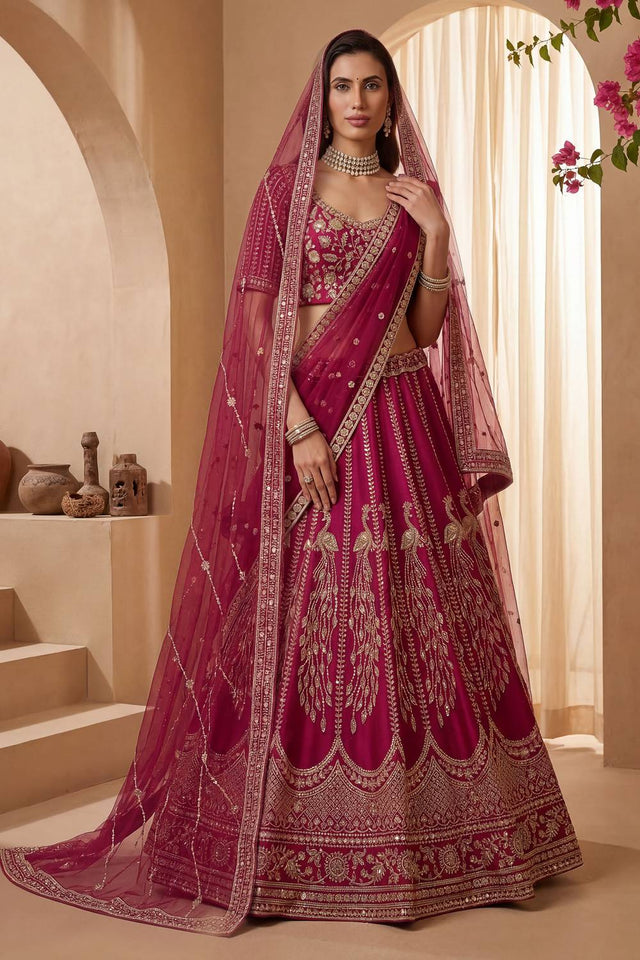 Pink Sequin with Embroidered Silk Lehenga (ACA6434)