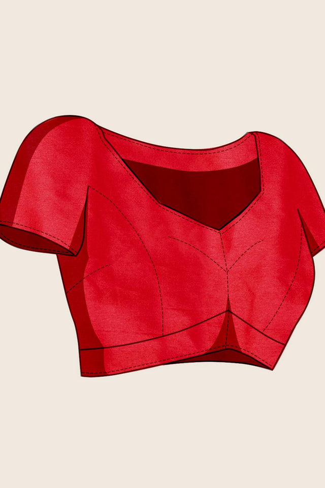 Red Woven Soft Silk Saree (ACA6886)