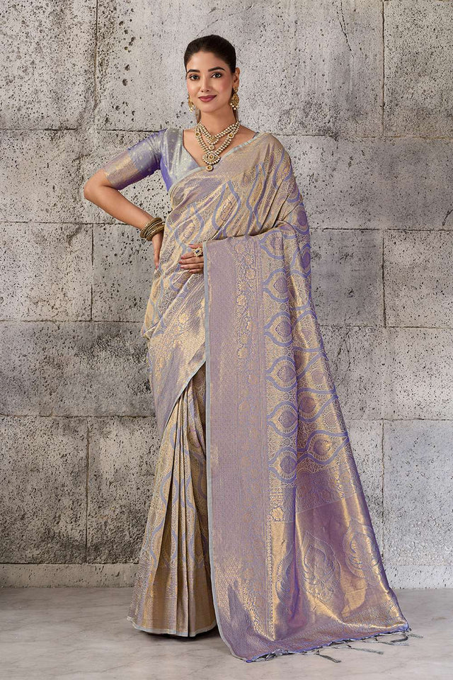 Grey Woven with Jacquard Kanjivaram Saree (ACA8392)
