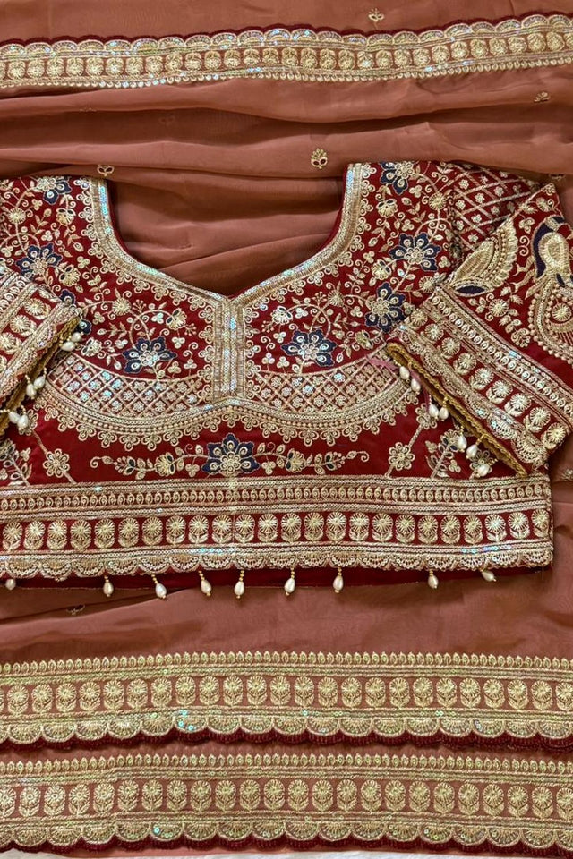 Pink Embroidered Silk Saree (ACA8460)