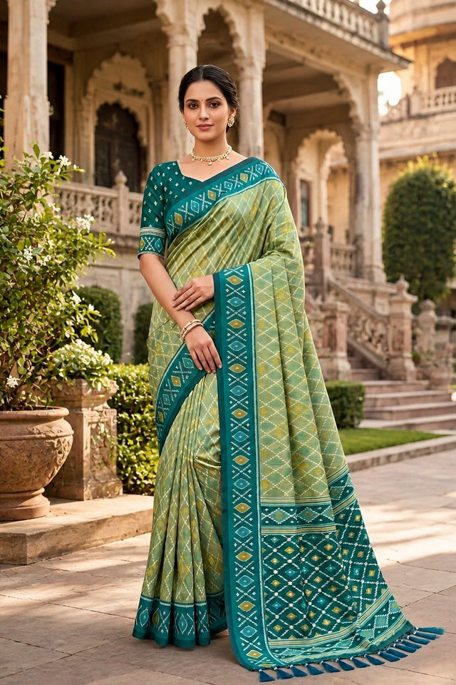 Green Woven Silk Saree (ACA8472)
