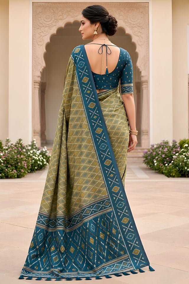 Green Woven Silk Saree (ACA8473)