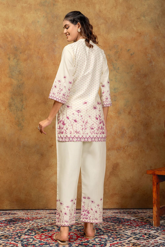 Pink Floral Printed Cotton Co-Ord Set (ACA8691)