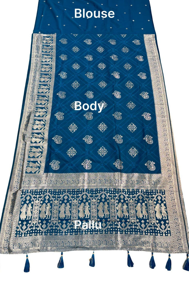 Blue Woven with Zari Work Silk Saree (ACA8703)