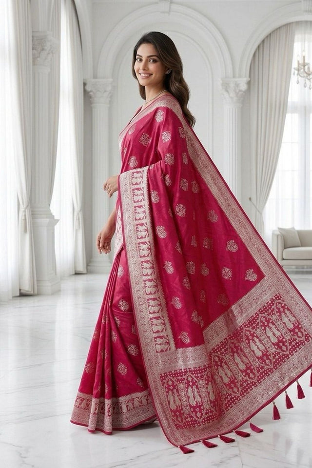 Red Woven with Zari Work Silk Saree (ACA8704)