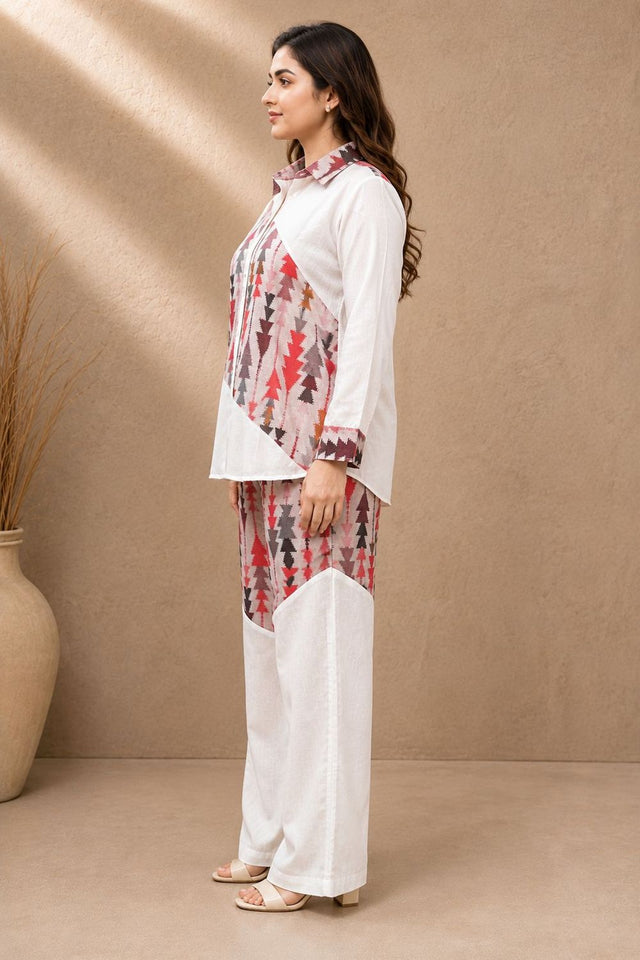 Pink Printed Linen Co-Ord Set (ACA8931)