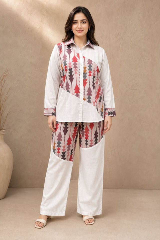 Pink Printed Linen Co-Ord Set (ACA8931)
