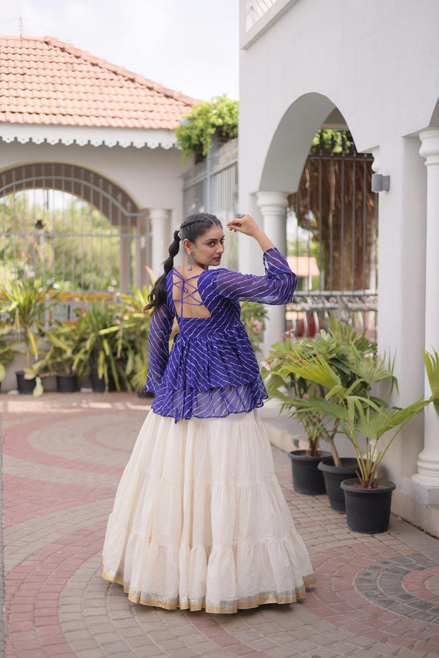 Off White Solid Cotton Lehenga (ACA9001)