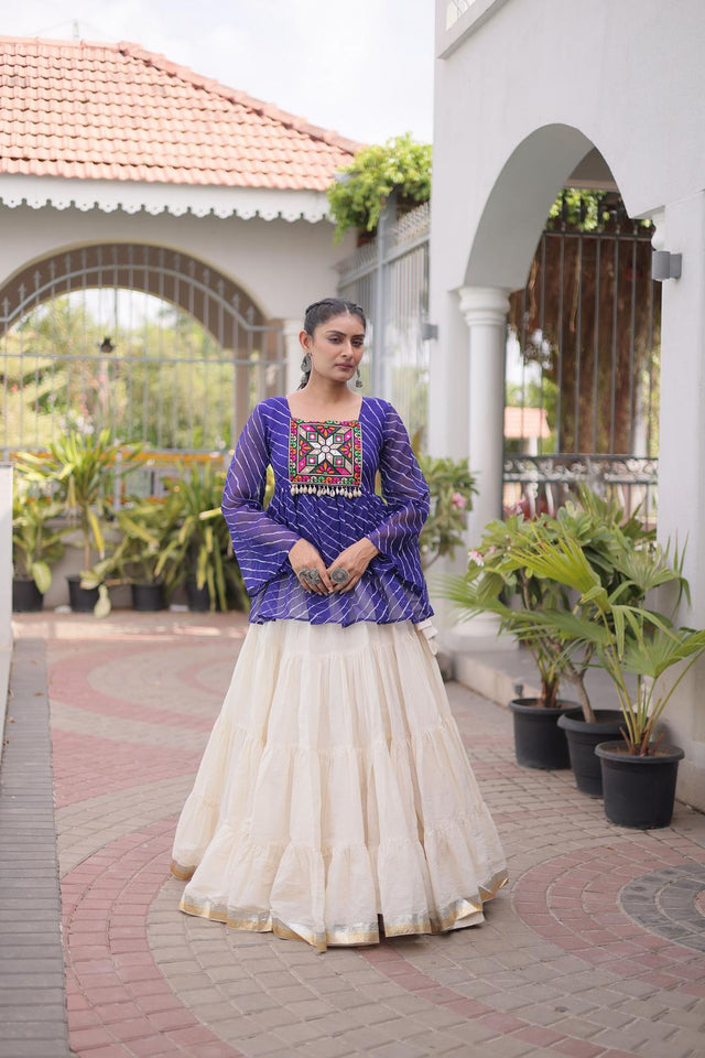 Off White Solid Cotton Lehenga (ACA9001)