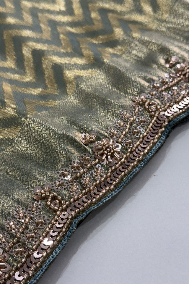 Grey Woven Banarasi Silk Saree (ACA9361)