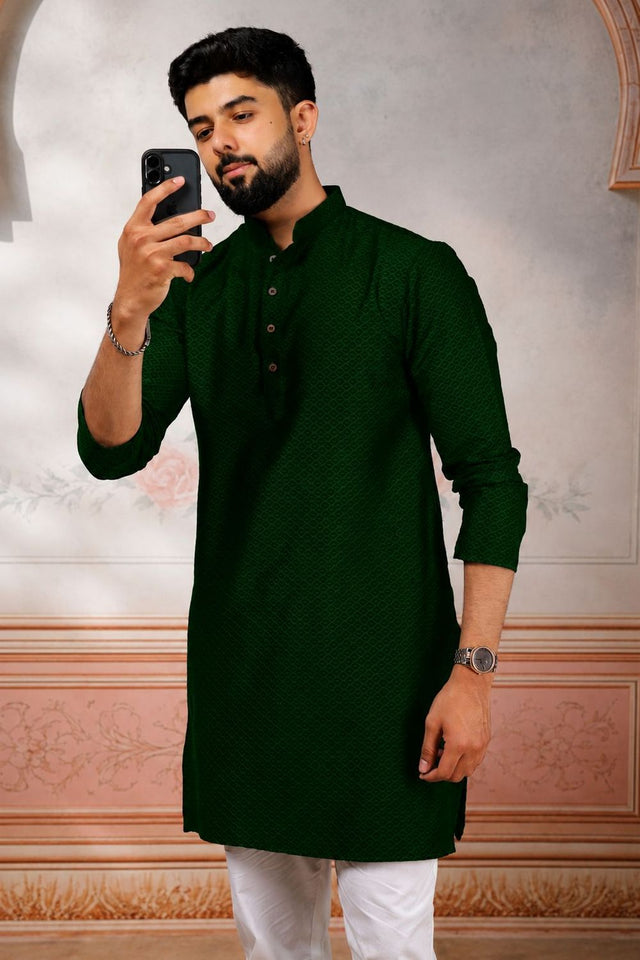 Mens Multi Color Woven Cotton Kurta Set (ACA9430)