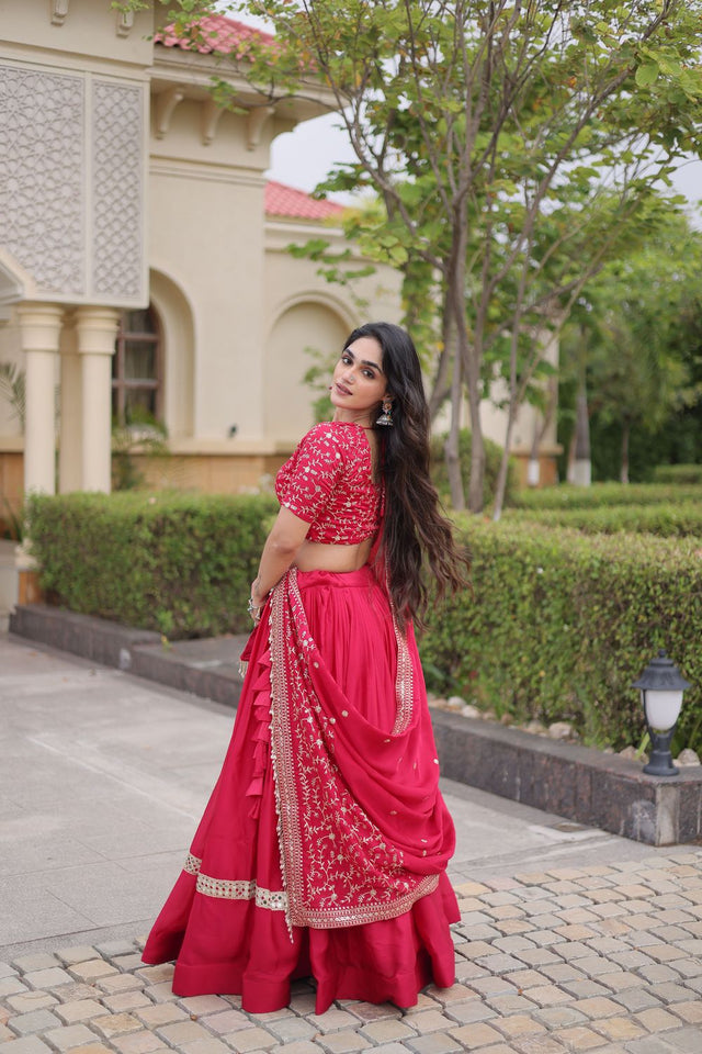 Pink Zari With Mirror Sequin Lehenga (ACA9451)