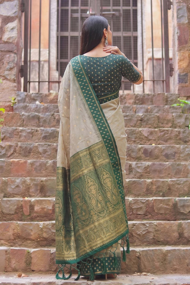 Brown Woven Cotton Saree (ACA9573)