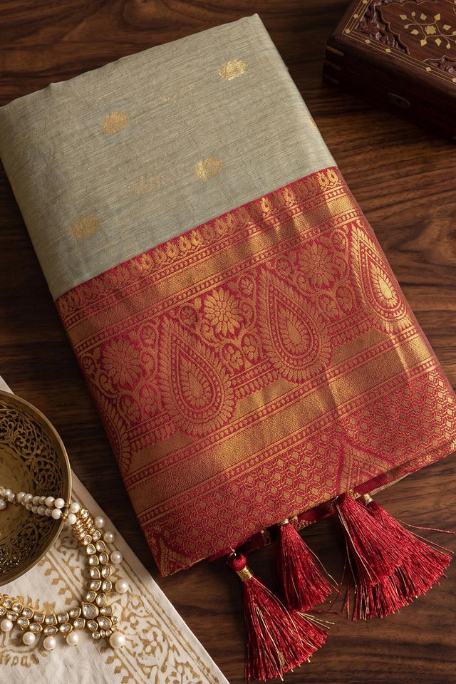 Brown Woven Cotton Saree (ACA9575)