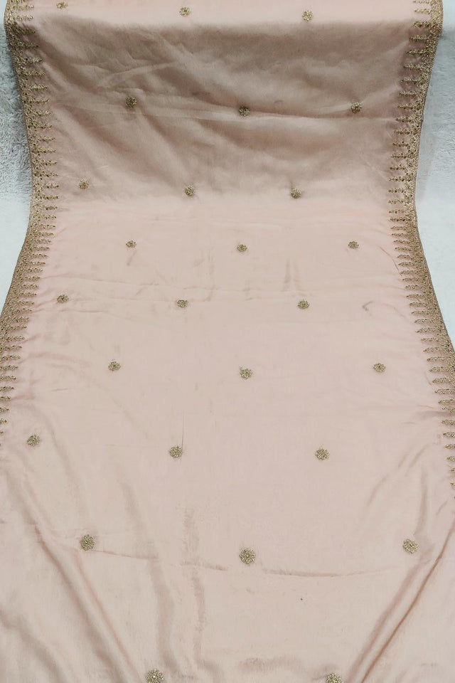 Peach Embroidered Organza Dupatta (ACA9646)