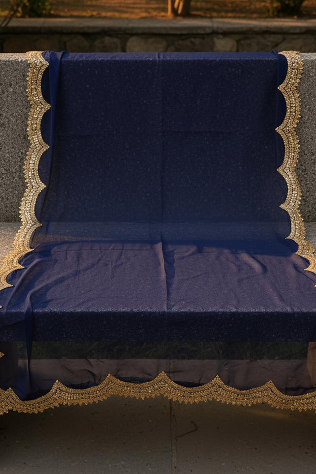 Blue Sequin with Embroidered Organza Dupatta (ACA9723)