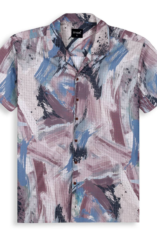 Mens Multi Color Printed Cotton Blend Shirt (ACA9740)