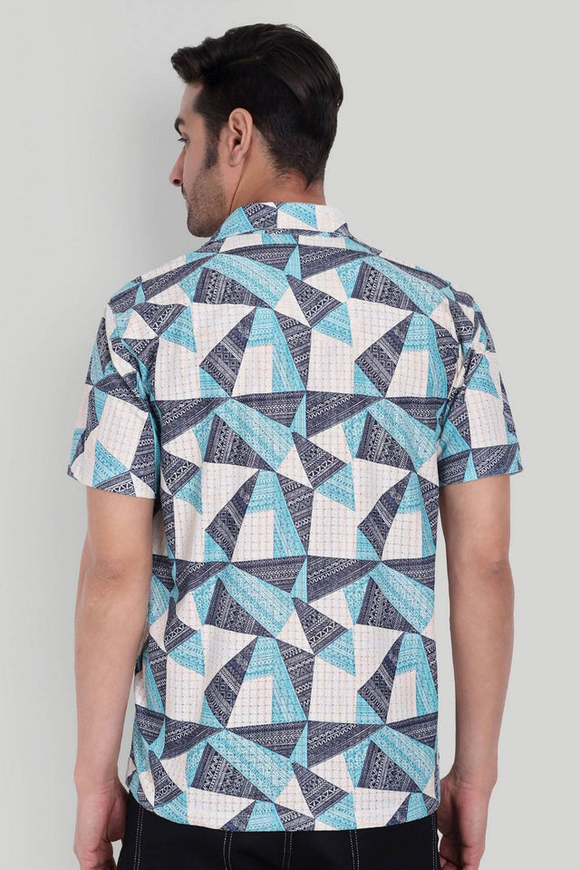 Mens Multi Color Printed Cotton Blend Shirt (ACA9741)