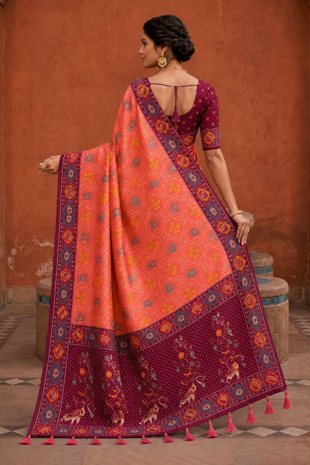 Pink Woven Silk Saree (ACA9968)