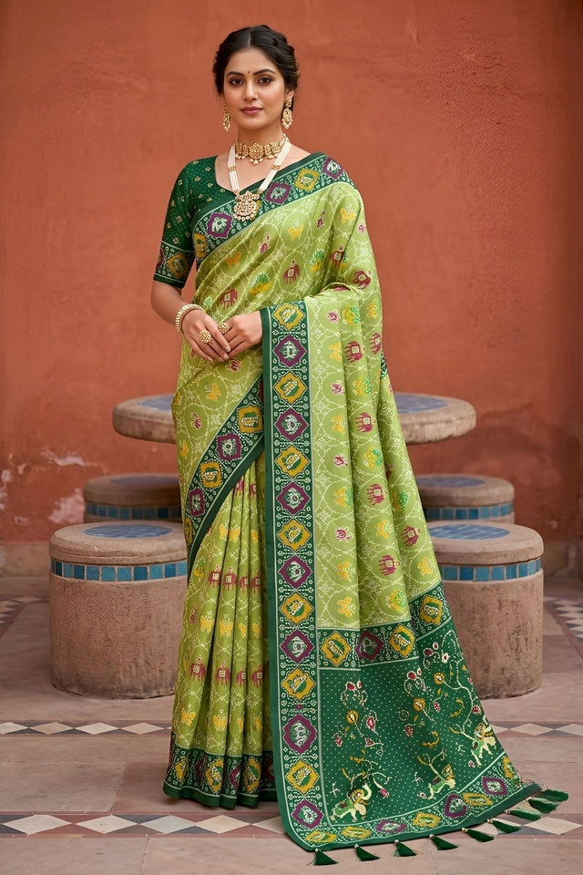 Green Woven Silk Saree (ACA9971)