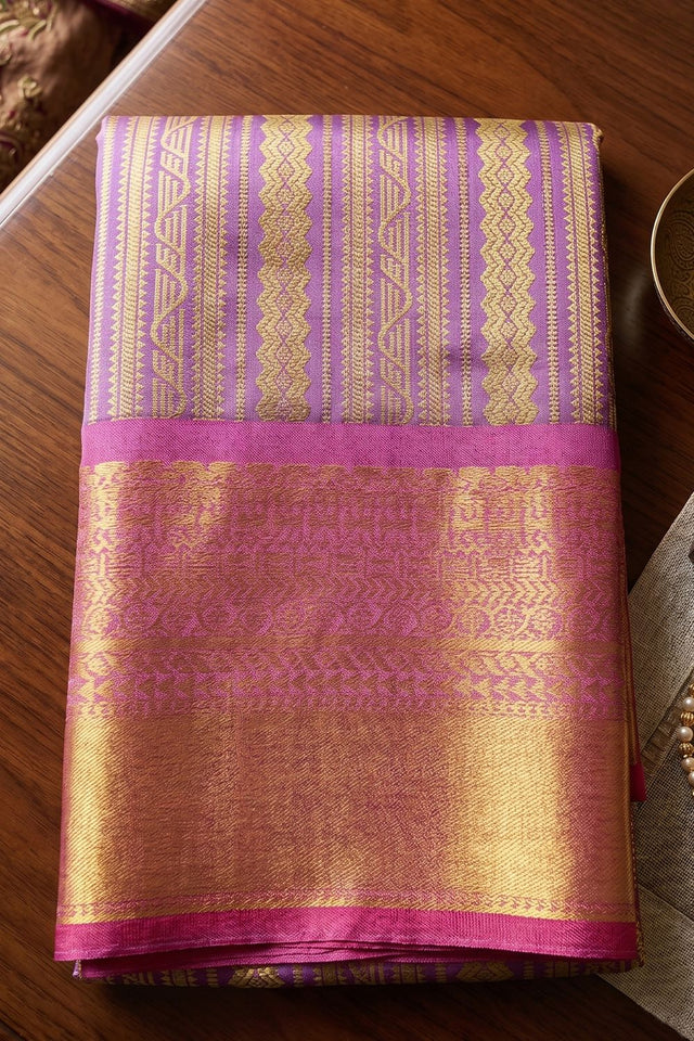 Lavender Woven Kanjivaram Silk Saree (ACB1023)