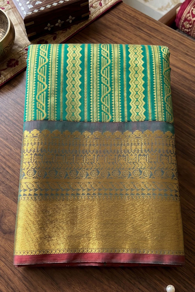 Green Woven Kanjivaram Silk Saree (ACB1024)