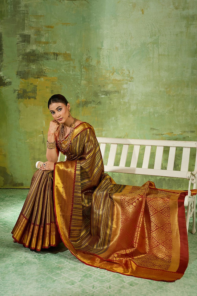 Brown Woven Kanjivaram Silk Saree (ACB1025)