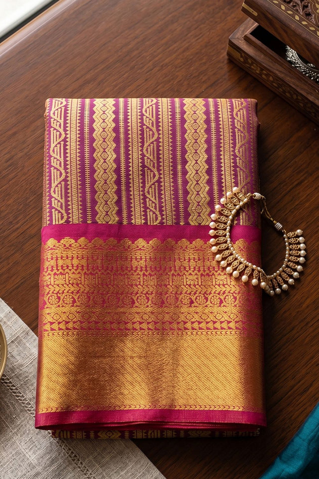 Purple Woven Kanjivaram Silk Saree (ACB1026)