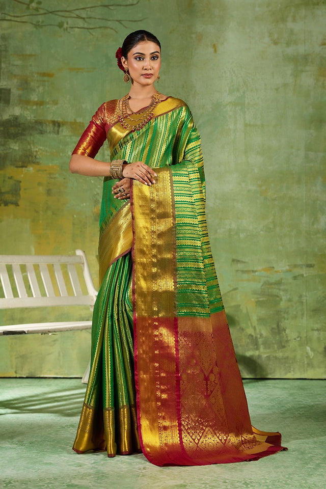 Green Woven Kanjivaram Silk Saree (ACB1027)