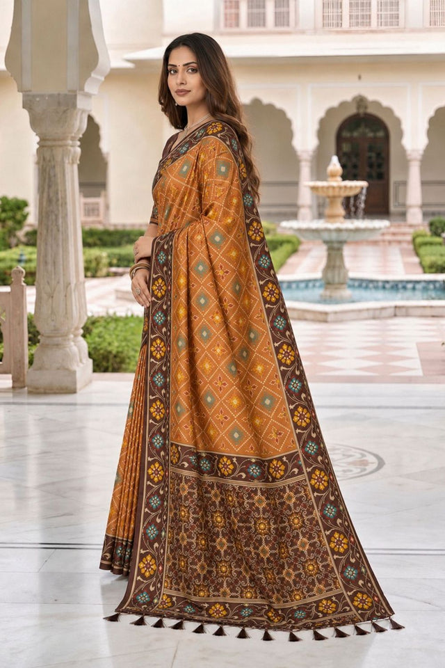 Maroon Floral Woven Silk Saree (ACB1058)