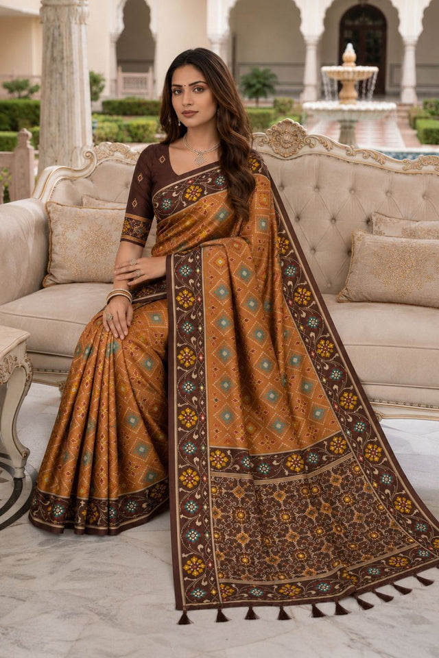 Maroon Floral Woven Silk Saree (ACB1058)