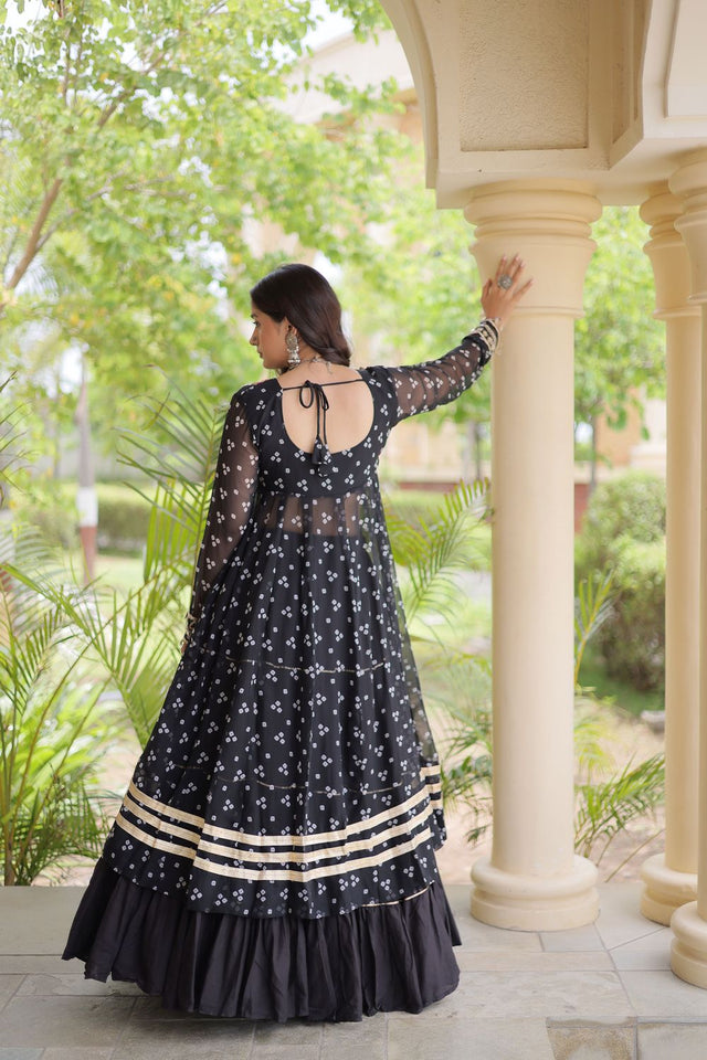 Black Flared with Lace Work Cotton Lehenga (ACB1421)