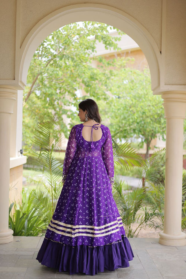 Purple Flared with Lace Work Cotton Lehenga (ACB1424)