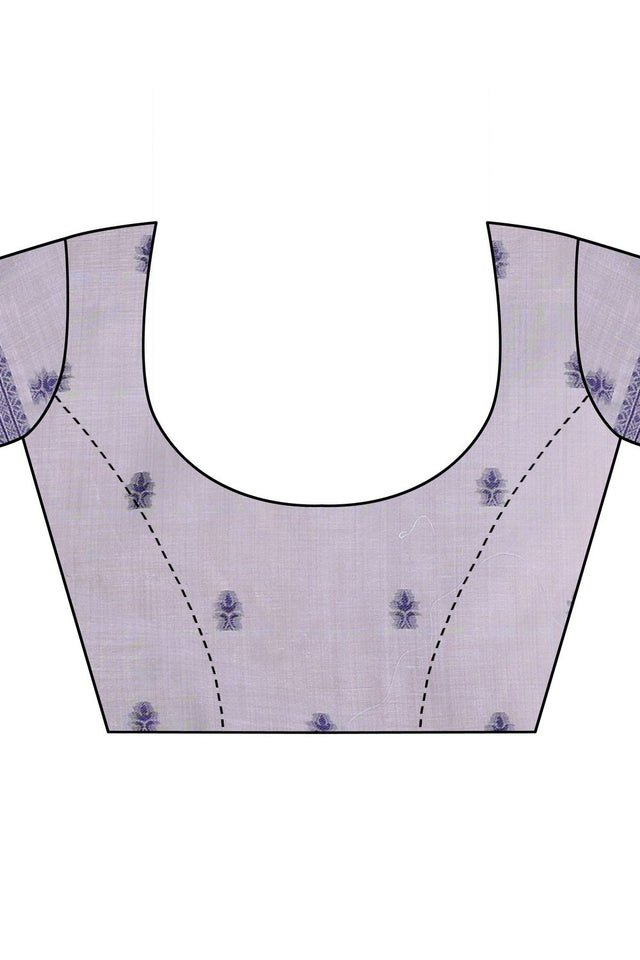 Grey Woven Cotton Saree (ACB1550)