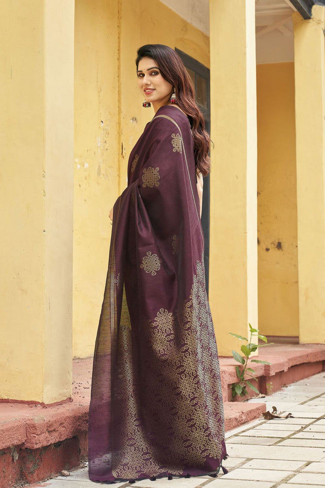 Brown Woven with Paithani Pallu Silk Saree (ACB2004)