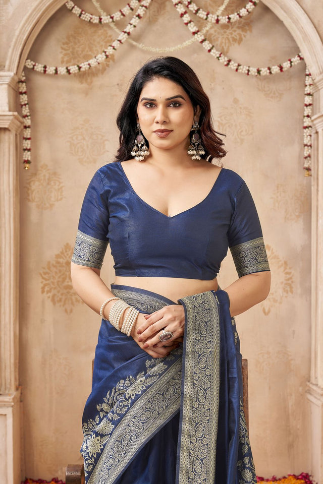 Maroon Floral Woven Silk Saree (ACB2048)