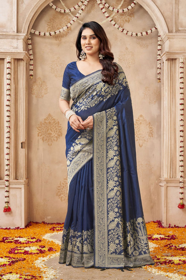 Maroon Floral Woven Silk Saree (ACB2048)