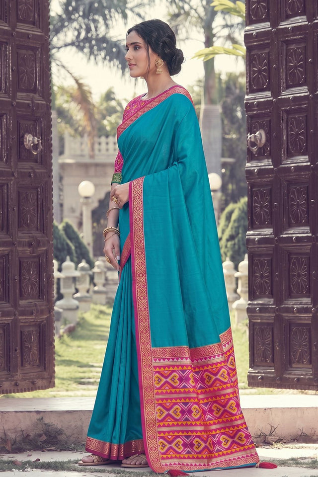 Blue Woven Silk Saree (ACB2203)